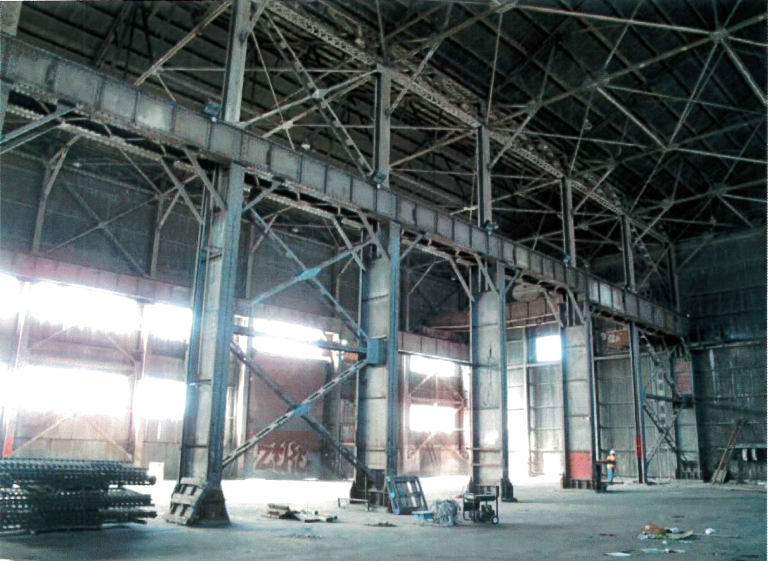 Interior view looking southeast